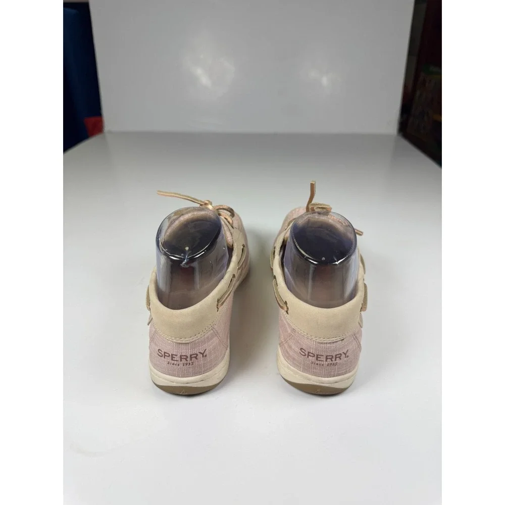 Sperry Koifish STS86519 Womens 7.5 Linen Pink Sparkle Moc Toe Lace Up Boat Shoes